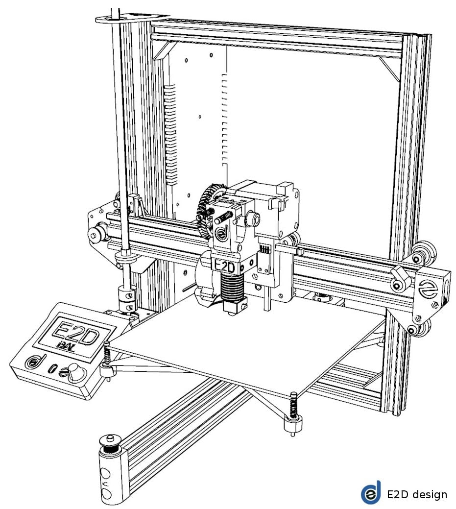 E2D i3Al 3D列印機 手稿圖