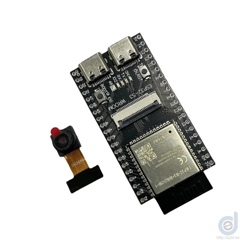 ESP32-S3 N16R8 CAM 開發板正面附相機模組